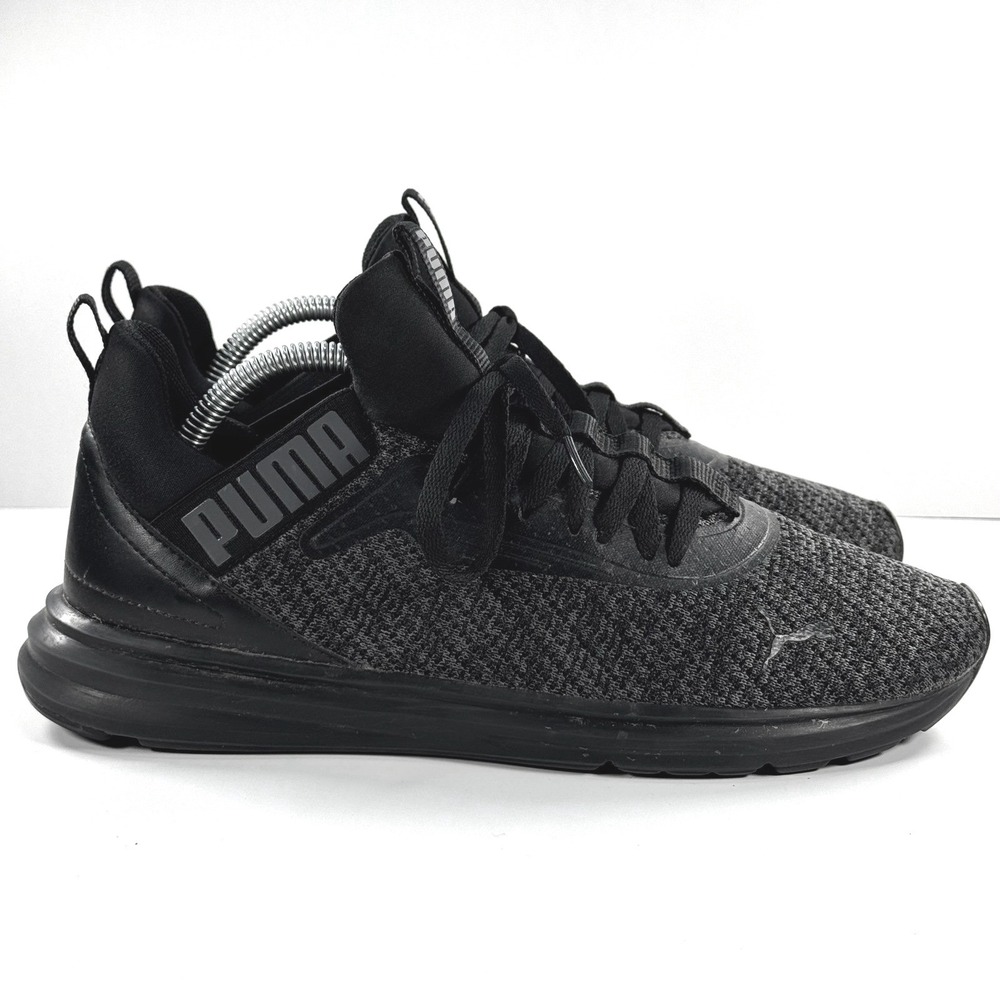 Puma Enzo Weave Mens Black Grey Running Training Shoes Sneakers 191487-01 Size 9